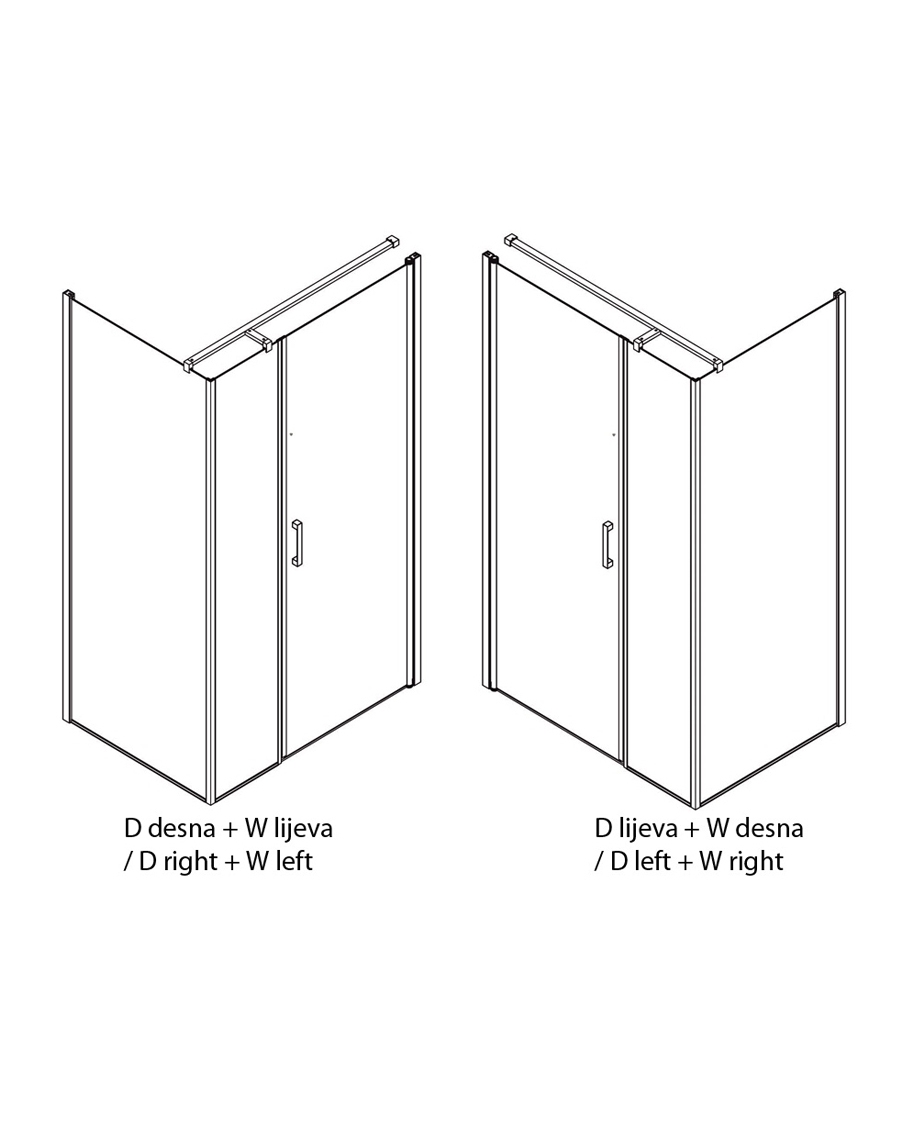 Aquaestil tuš stranica za kabinu Mars D+W, 100 cm, krom/prozirno