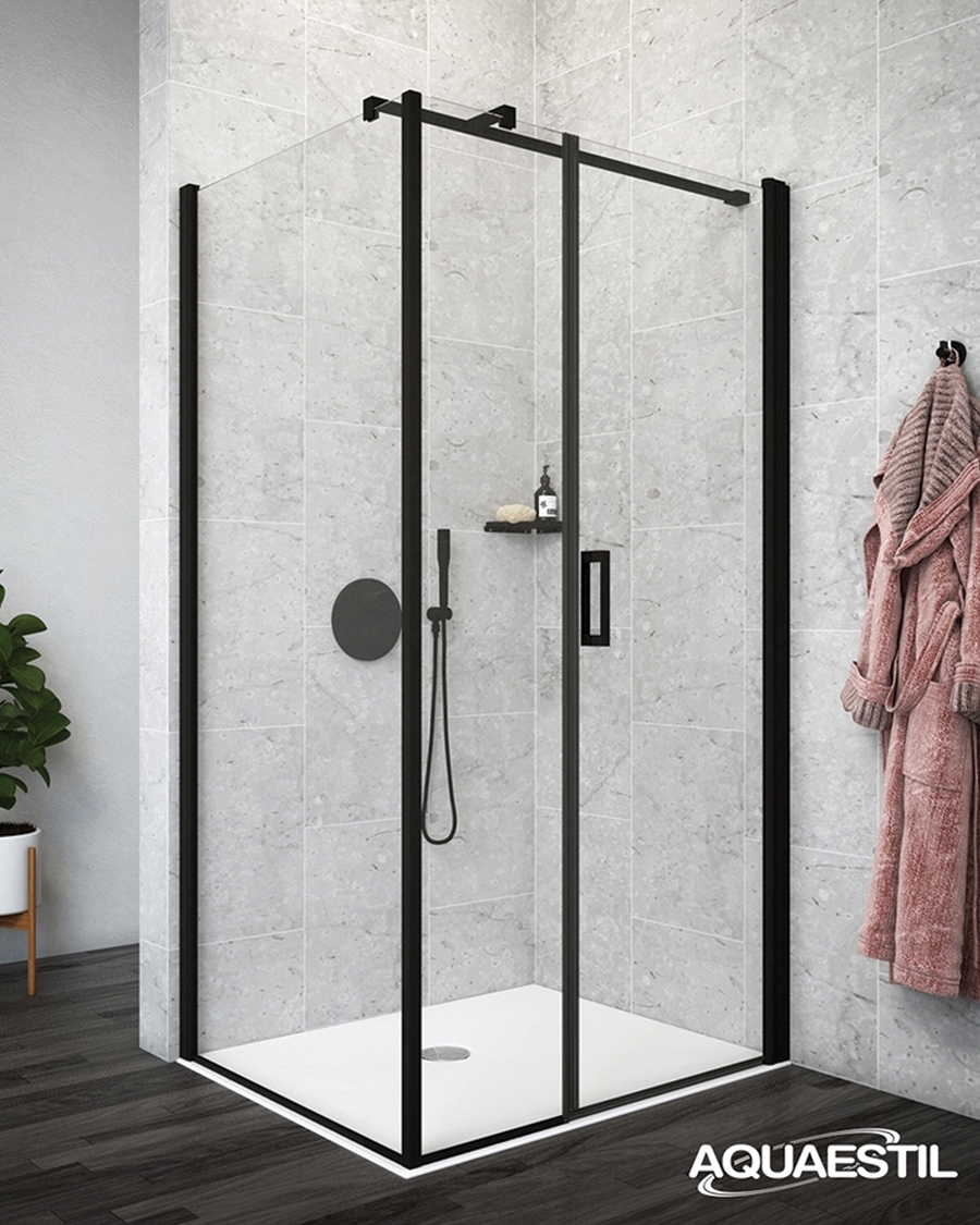 Aquaestil tuš stranica za kabinu Mars D+W, 100 cm, crna/prozirno