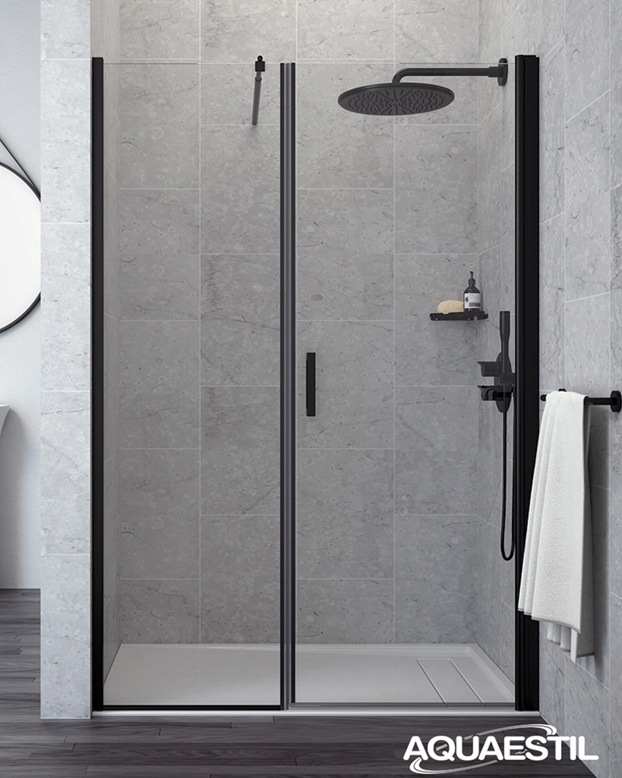 Aquaestil tuš vrata Mars D, 120 cm, jednokrilna, crna/prozirno