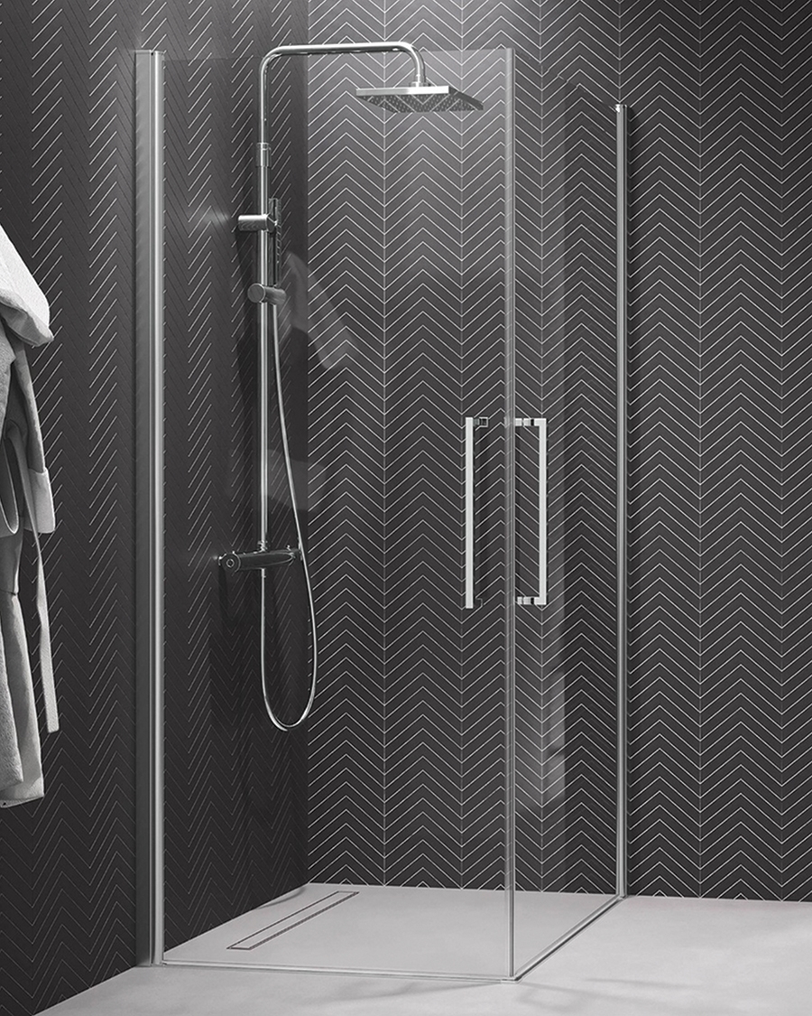 Novellini vrata za kabinu Young 2.0, 89-91cm,preklopna, crna/prozirno