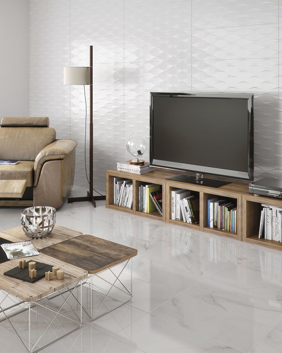 Pločica Cifre Glaciar Brillo Relieve Nude 30x90 cm