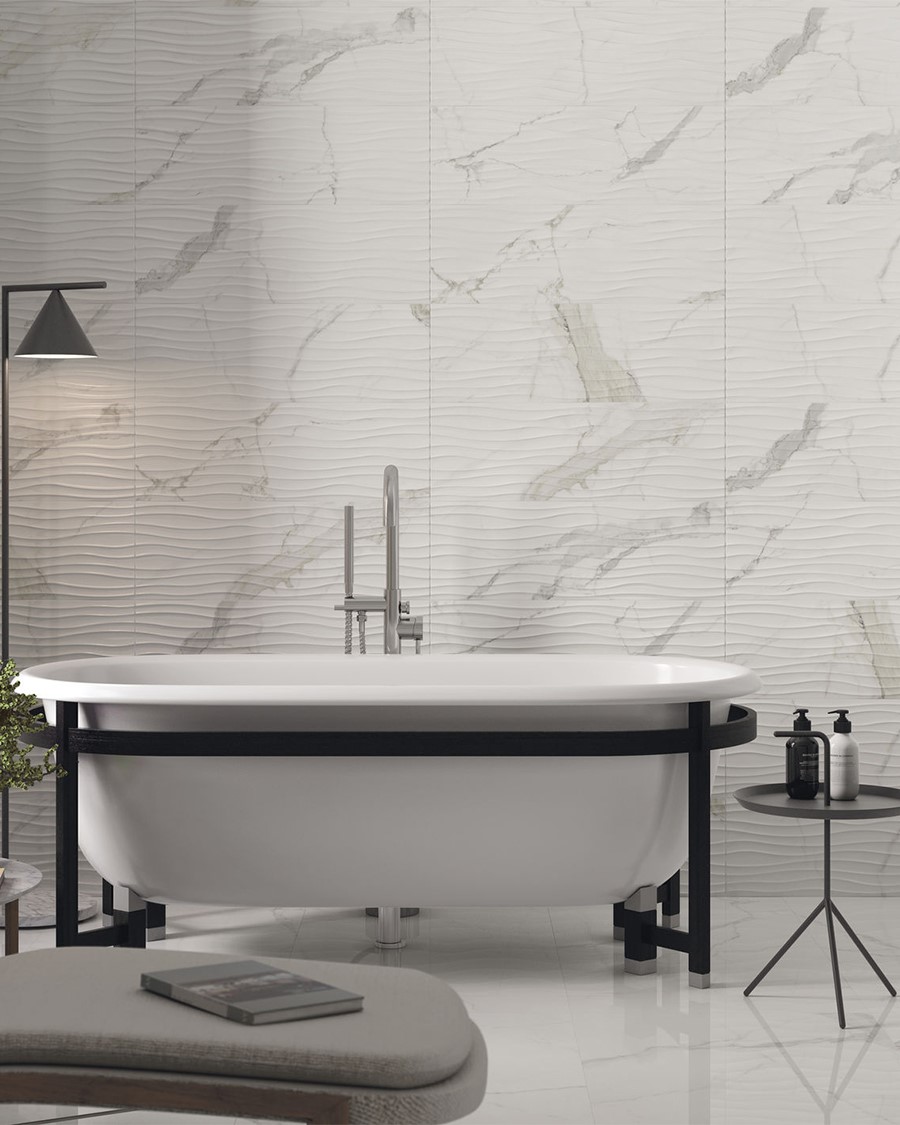 Pločica Cifre Statuario Wave Brillo PB 30x90 cm