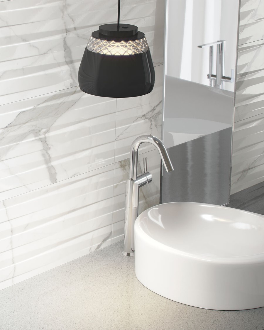 Pločica Cifre Statuario Brillo Relieve Sigma PB 30x90 cm