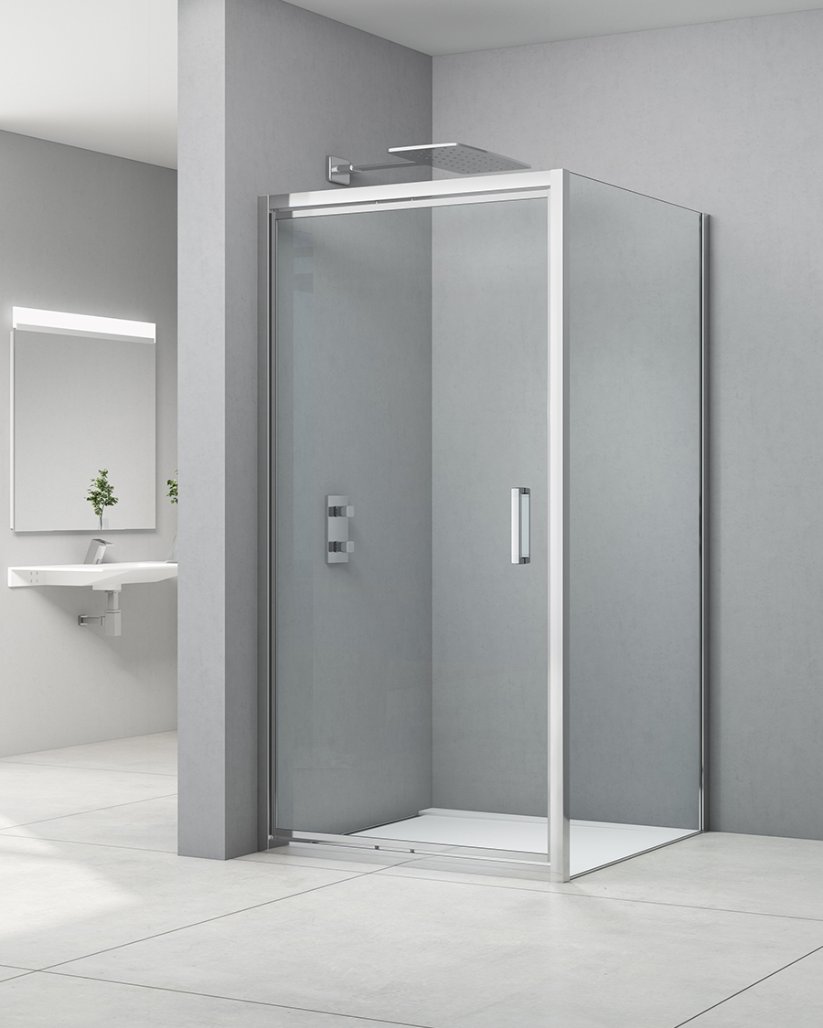 Idealaqua tuš vrata NDL 100 cm, jednokrilna, krom\prozirno