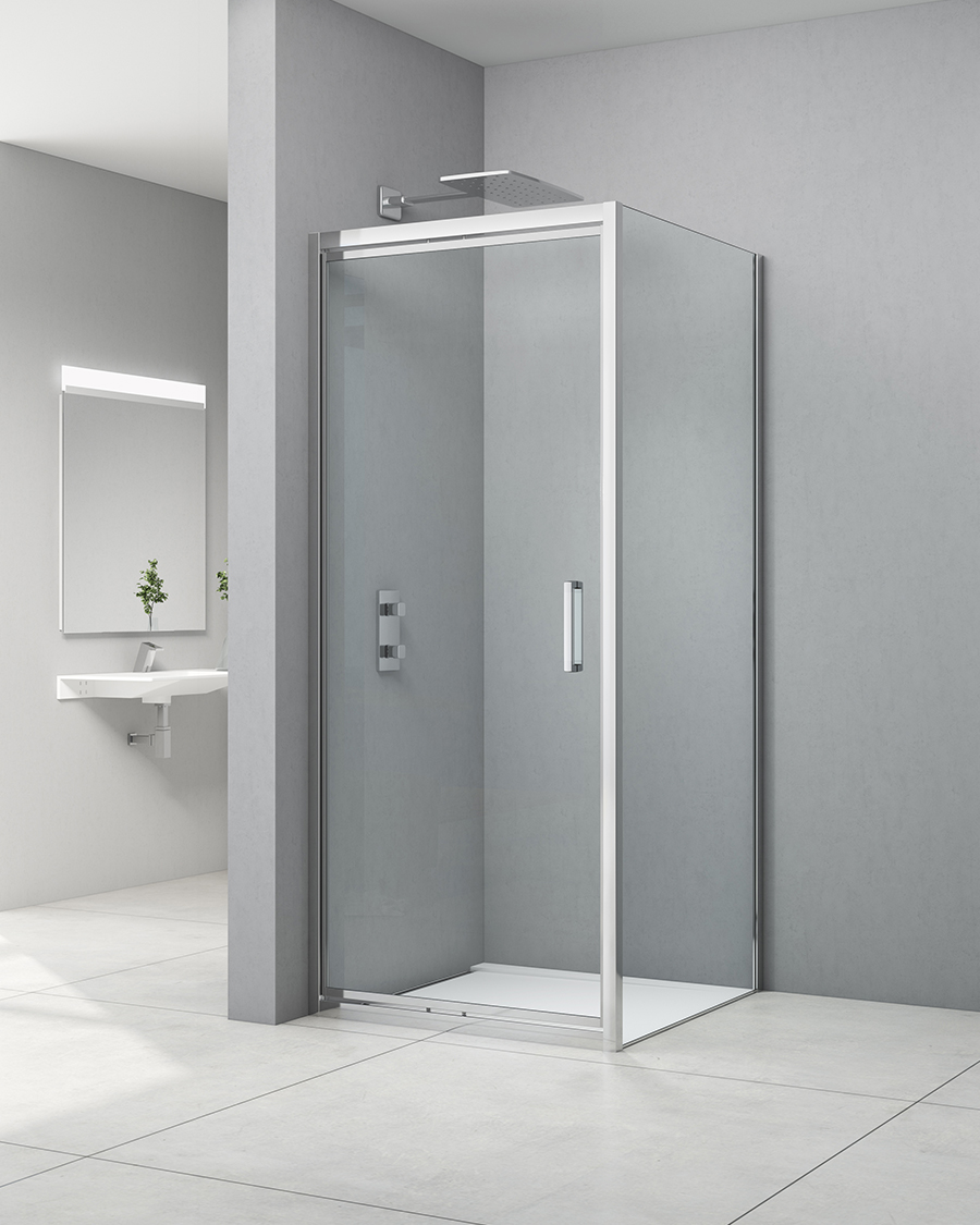 Idealaqua tuš vrata NDL 90 cm, jednokrilna, krom\prozirno