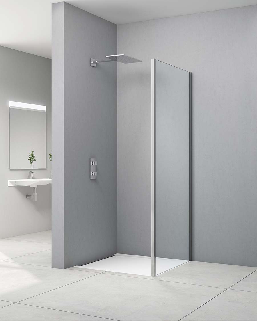 Idealaqua tuš stranica za vrata NDR, 100 cm, krom\prozirno