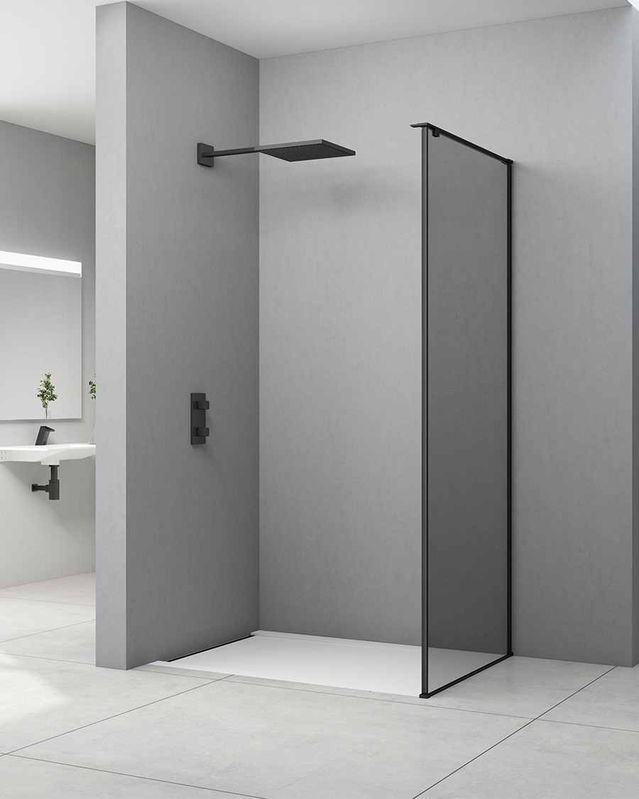 Idealaqua tuš stranica za vrata SxR, 80 cm, crna\crno