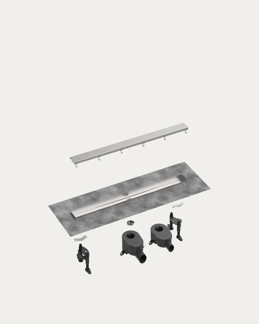 Hansgrohe Raindrain Go tuš kanalica 70 cm s obostranom rešetkom, brušeni inox/pločica