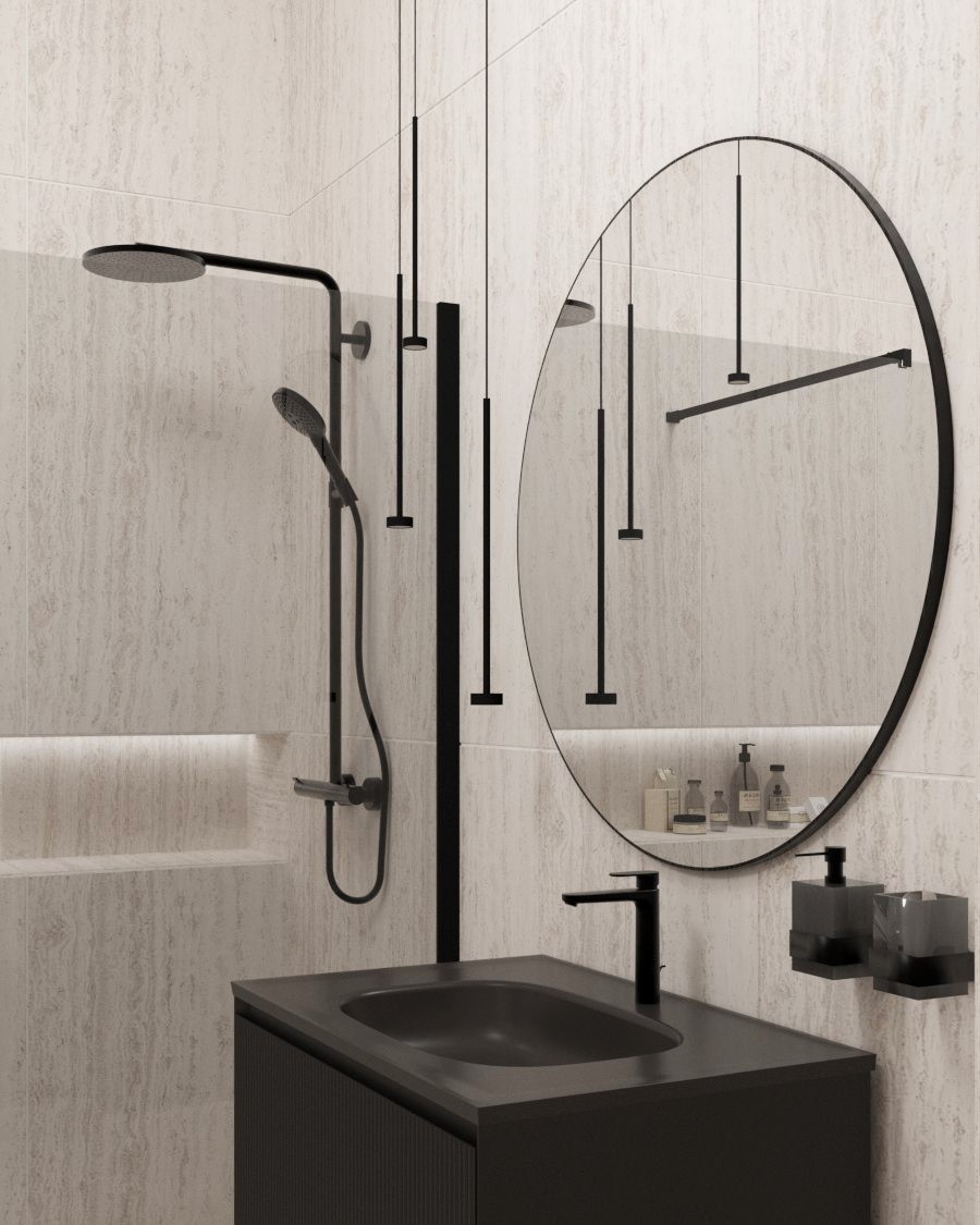 Idealaqua walk-in Black DNR, 120cm, crna\prozirno