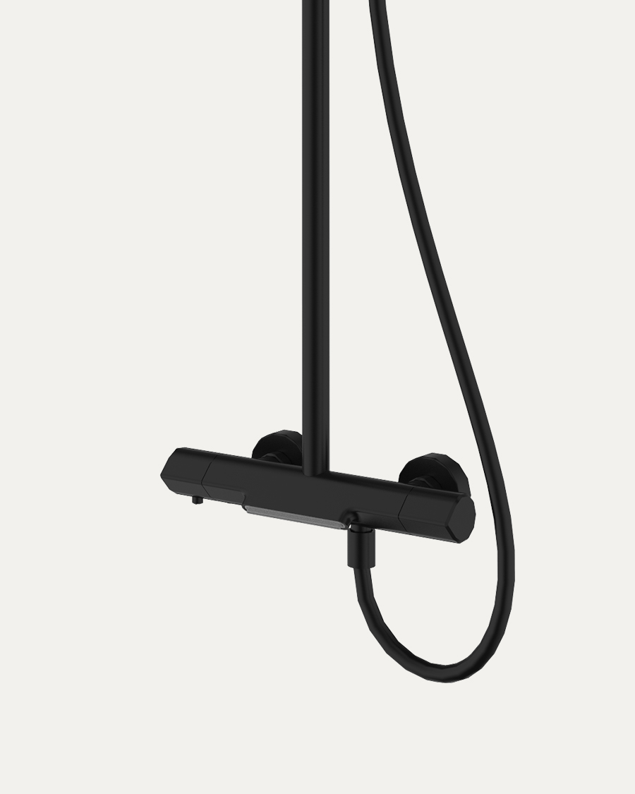 Idealaqua tuš sistem termostatski za tuš kadu i kadu Alamo, mat crni