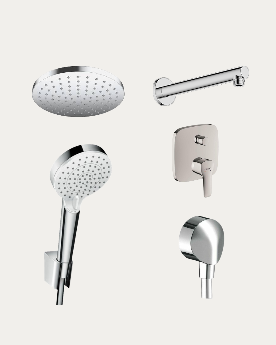 Hansgrohe Mysport podžbukni set: podžbukna miješalica s prebacivačem+ruža+šlušalica+fixfit+crijevo