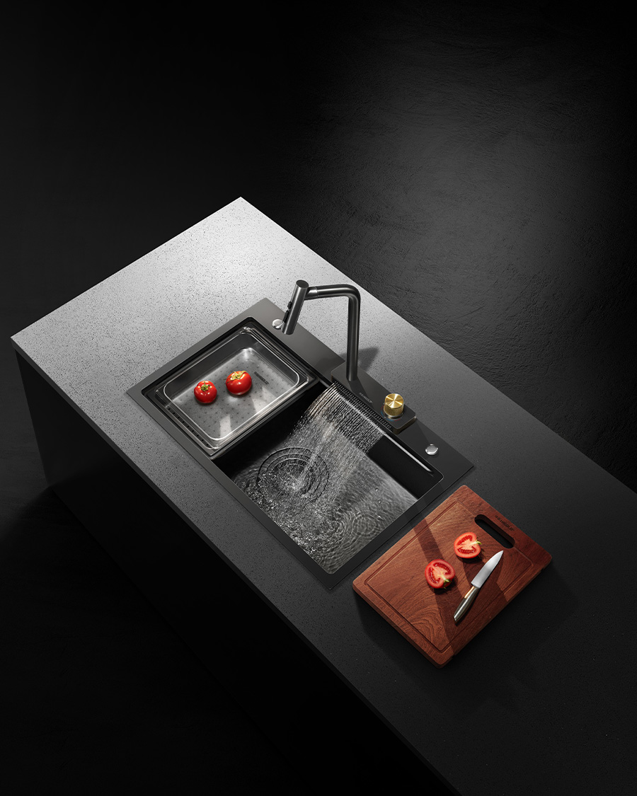 Idealaqua Higold set sudoper+miješalica+pribor,crni