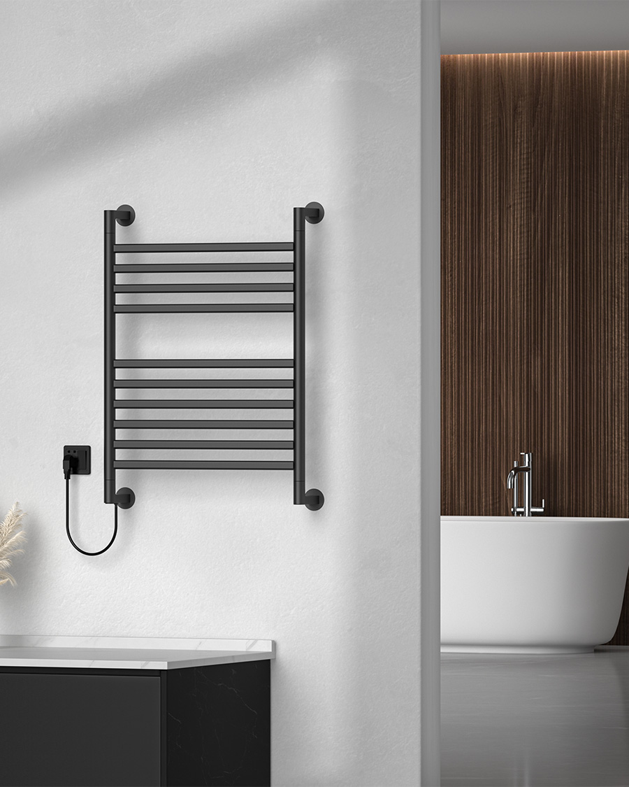 Idealterm Tesc kupaonski električni radijator 800x600 mm, 150 W, crni