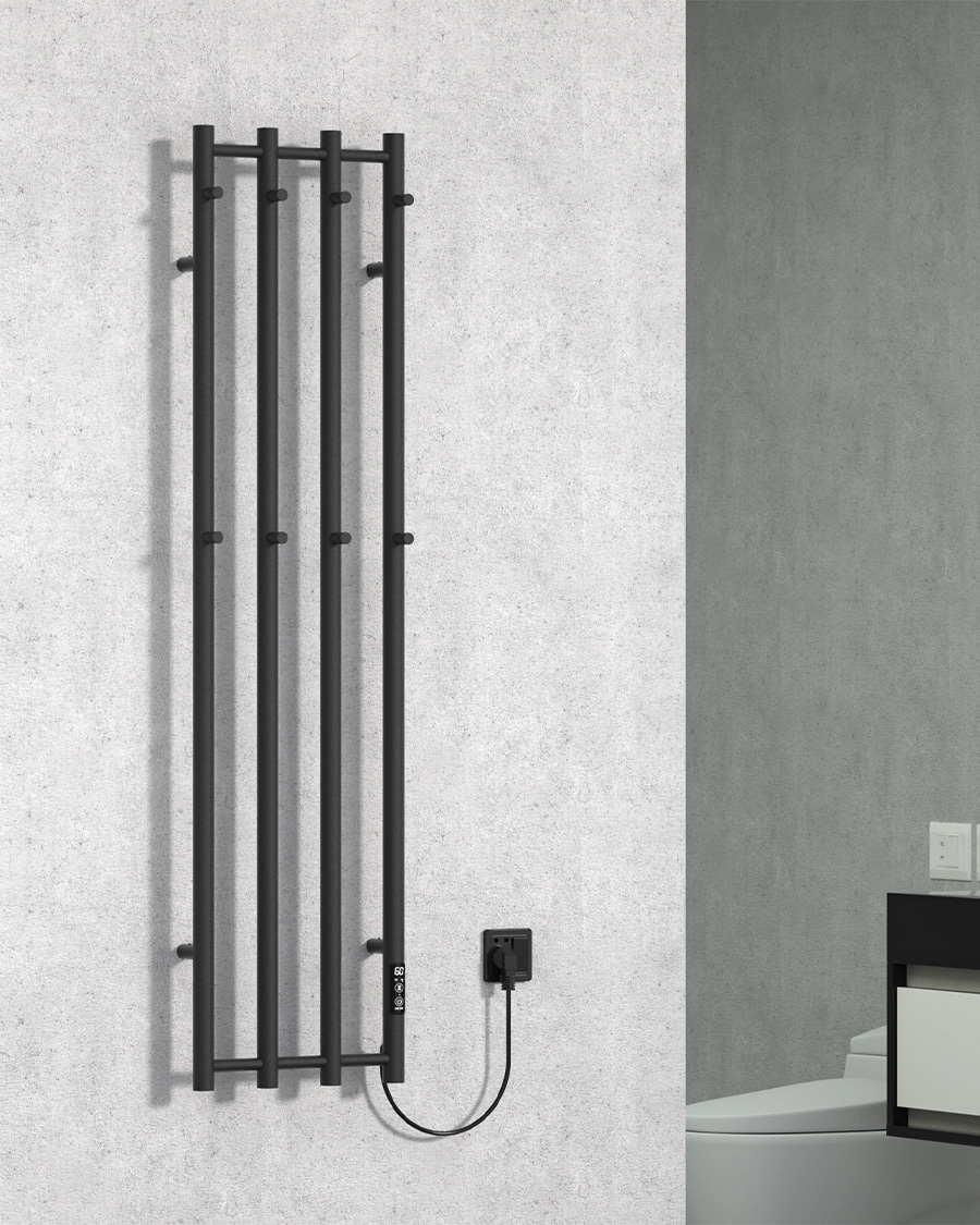 Idealterm Cory kupaonski električni radijator 1405×347 mm, 250 W, crni