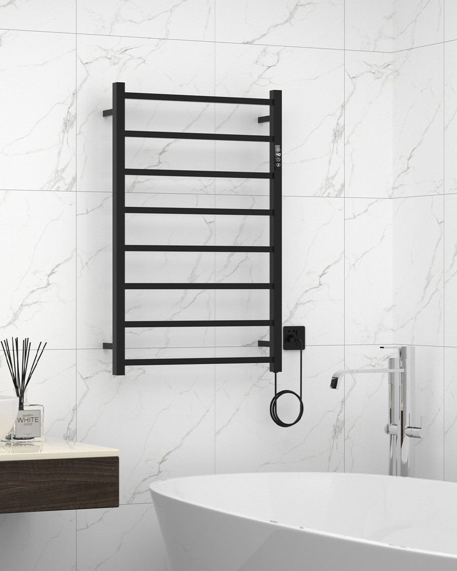 Idealterm Elly kupaonski električni radijator 920×600 mm, 200 W, crni