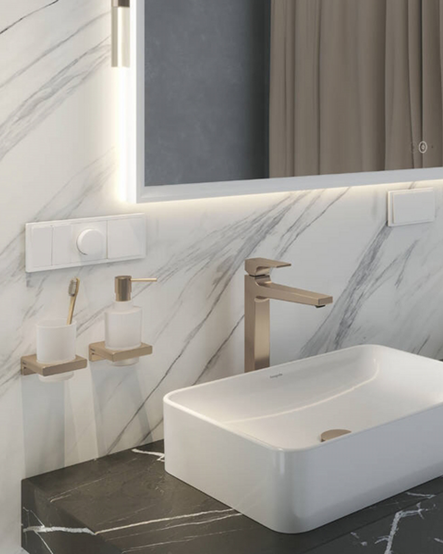 Hansgrohe čaša zidna AddStoris, brushed bronze