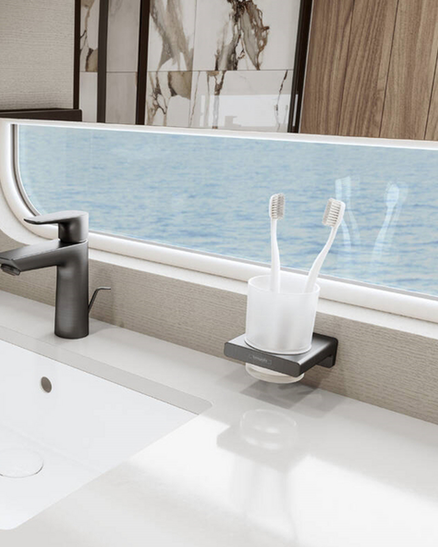 Hansgrohe čaša zidna AddStoris, brushed black chrome