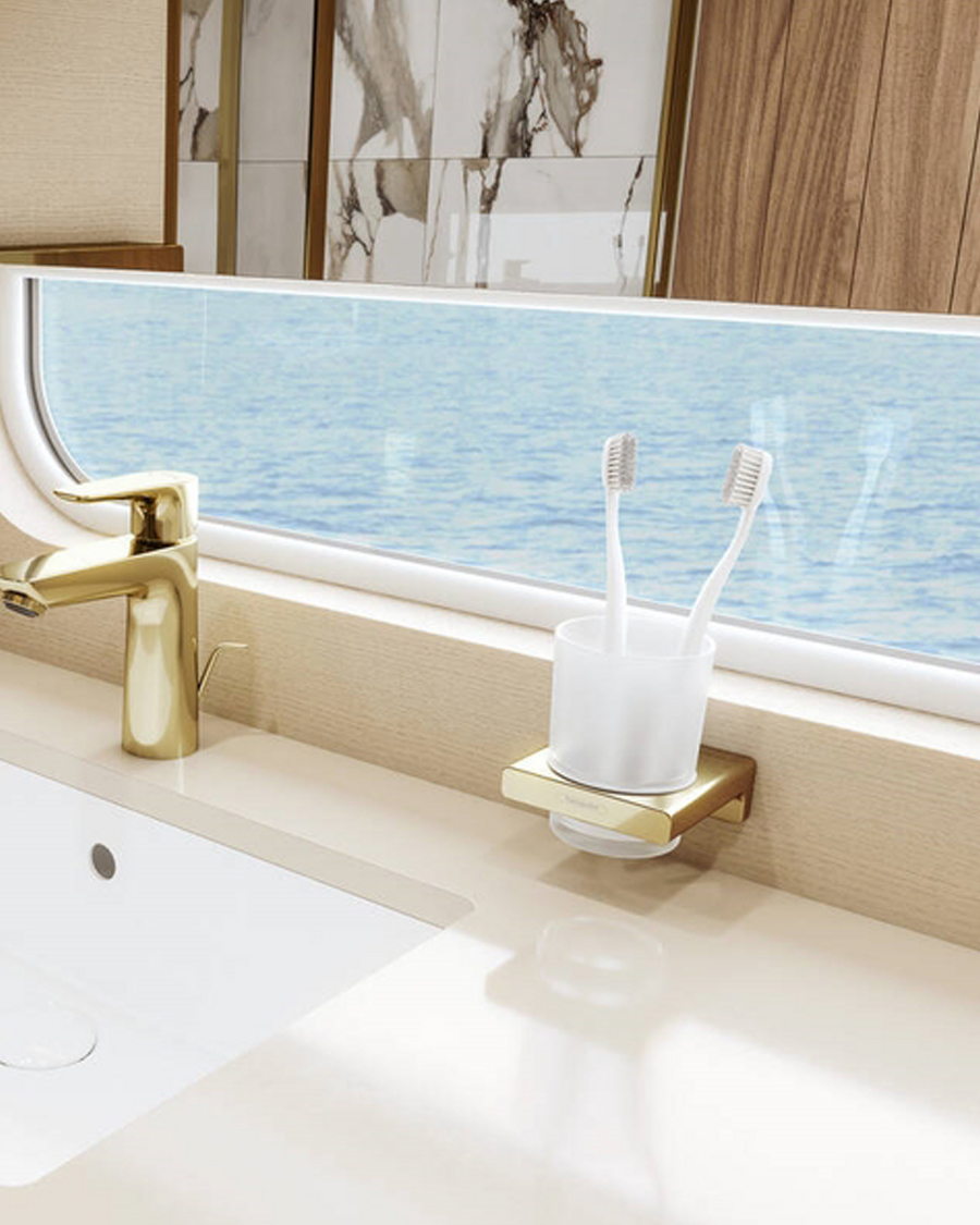 Hansgrohe čaša zidna AddStoris, polished gold optic