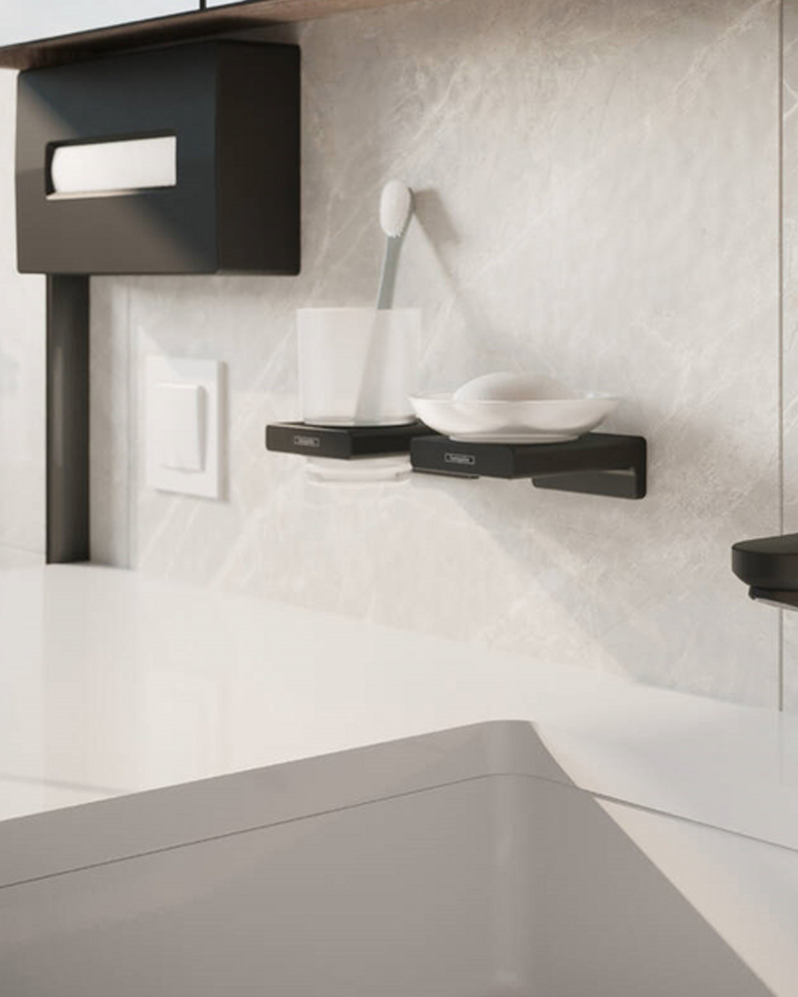 Hansgrohe držač sapuna zidni AddStoris, matt black
