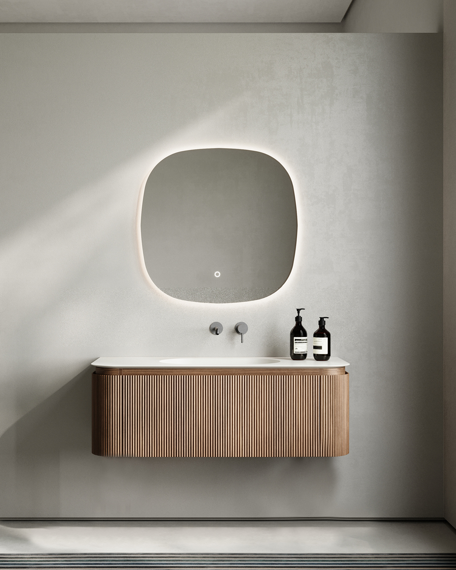 Idealaqua R Grate 120 cm ormarić s umivaonikom, tamno smeđe drvo