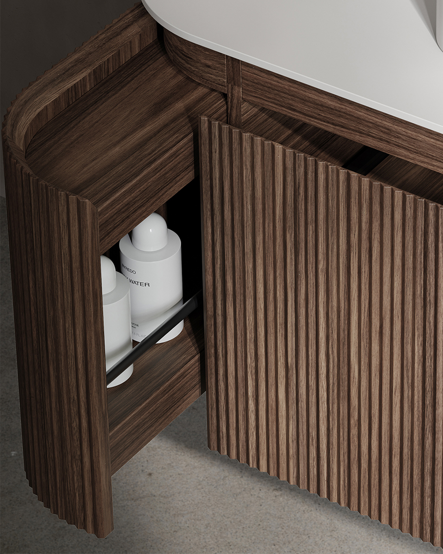 Idealaqua R Grate 120 cm ormarić s umivaonikom, tamno smeđe drvo