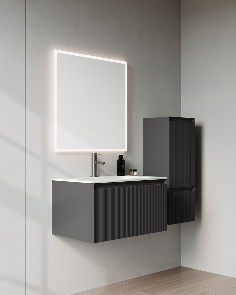 Idealaqua R Hana 75 cm ormarić s umivaonikom, srebrni