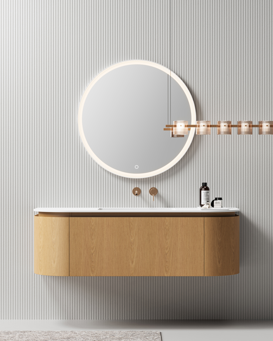 Idealaqua R Metis 120 cm ormarić s umivaonikom, svijetlo smeđe drvo