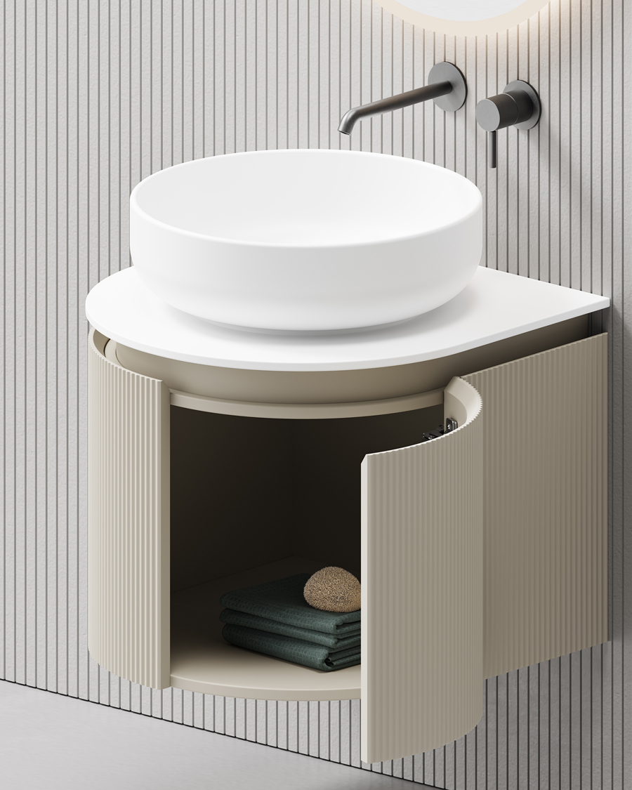 Idealaqua R Metis 60 cm ormarić s pločom i umivaonikom, bijeli