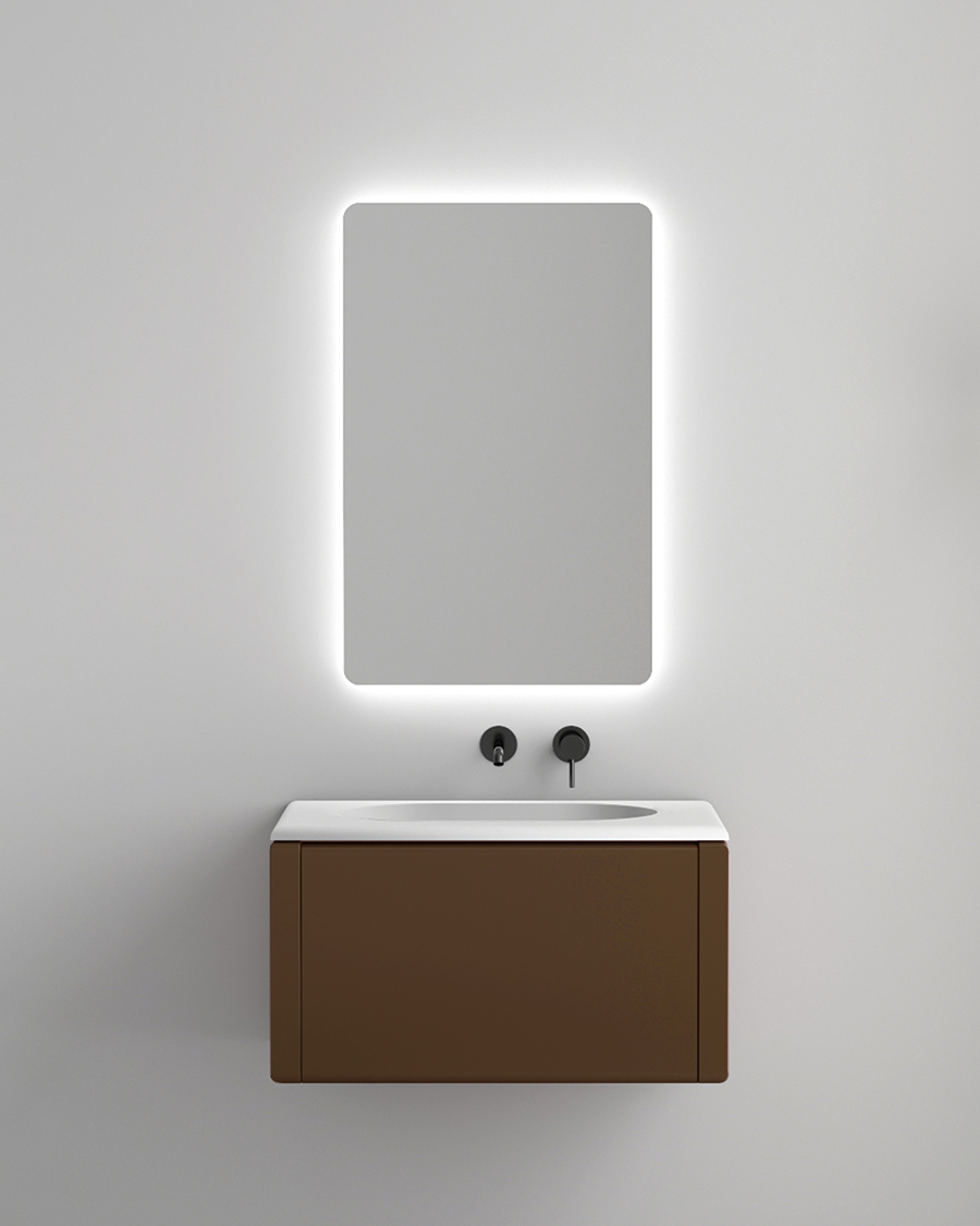 Idealaqua R Moroso 75 cm ormarić s umivaonikom, smeđi