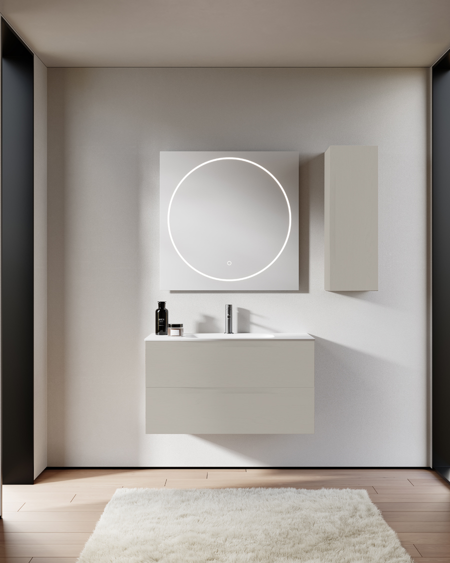 Idealaqua R Pamea 100 cm ormarić s umivaonikom, bež