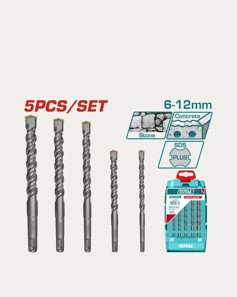 Total pribor set svrdla  5-djelni sds-plus