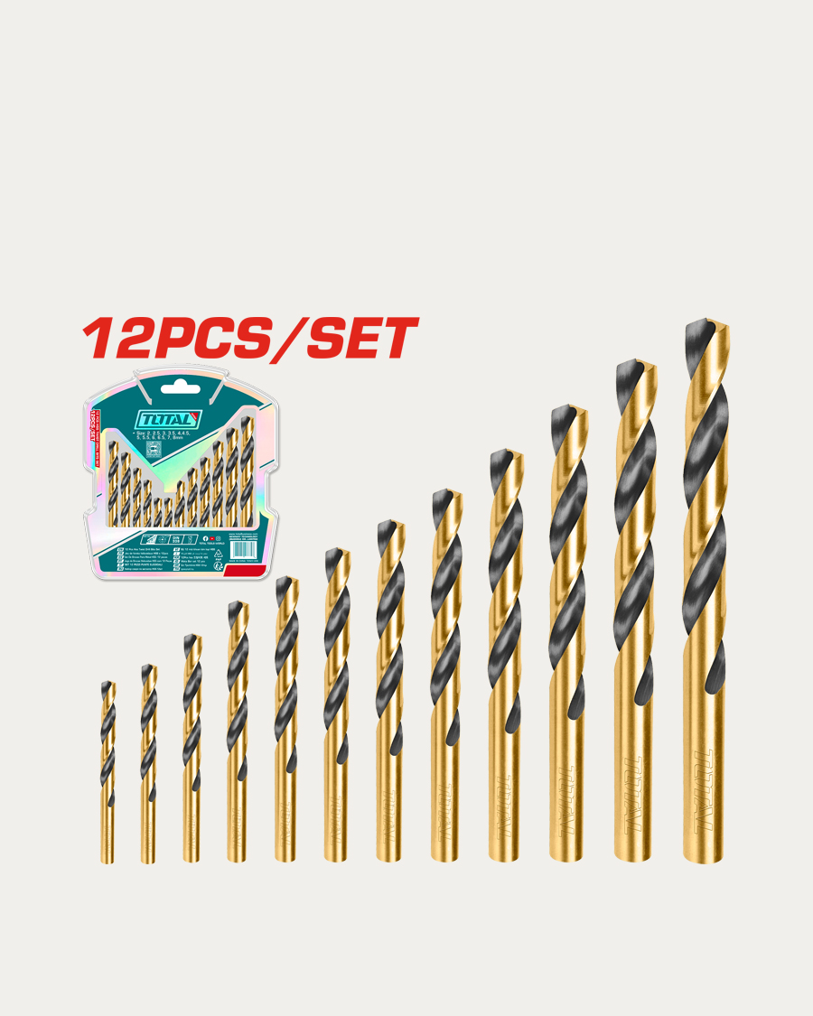 Total pribor set svrdla 12-djelni za metal hss