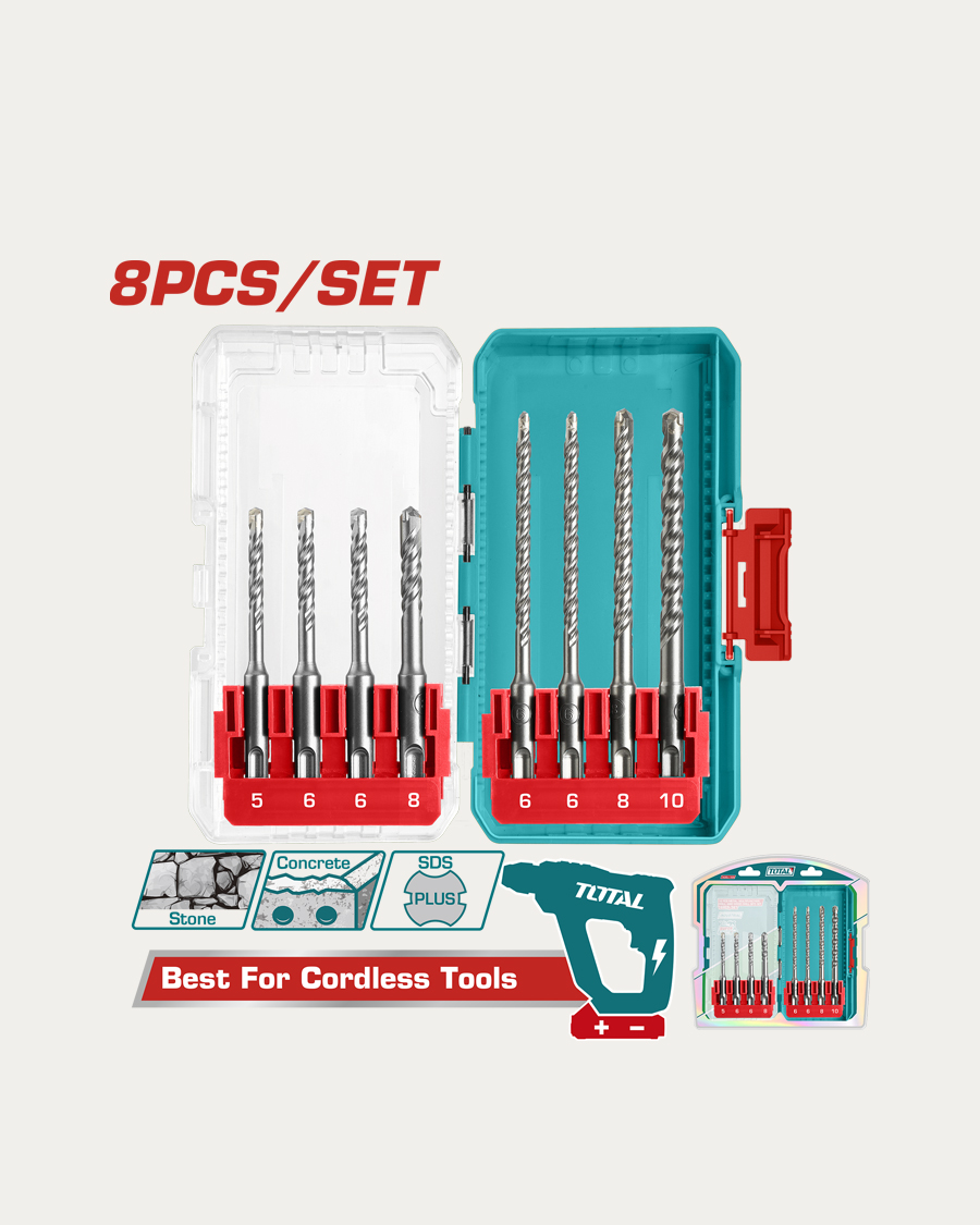 Total pribor set svrdla  8-djelni sds-plus