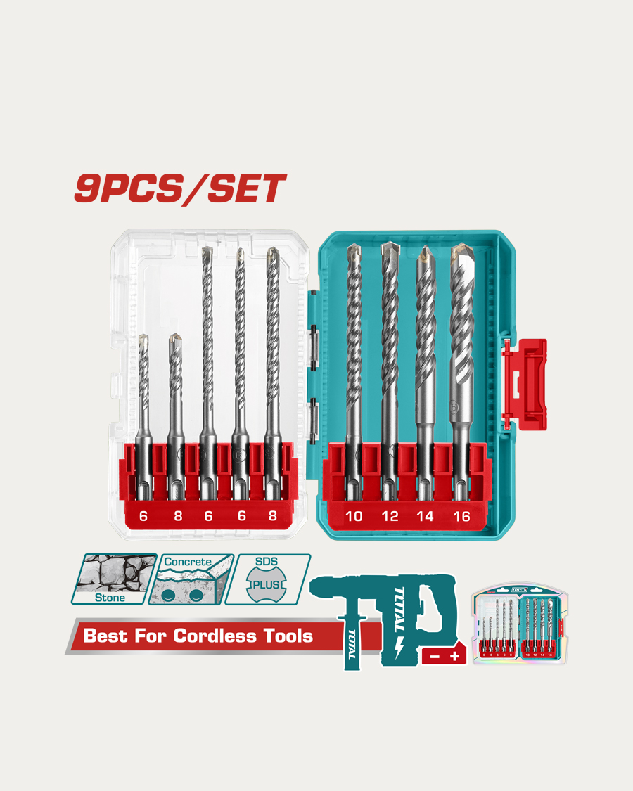 Total pribor set svrdla  9-djelni sds-plus