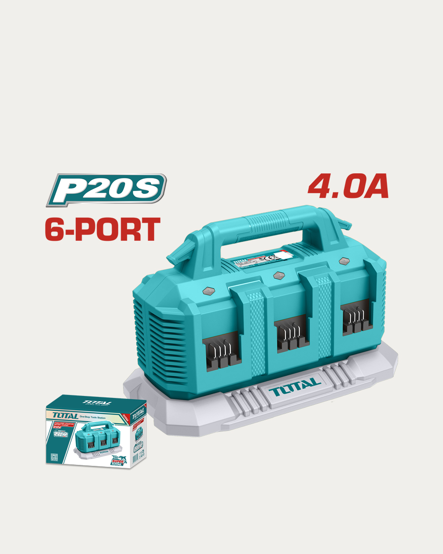 Total punjač za baterije 20 V 4,0 A za 6 baterija