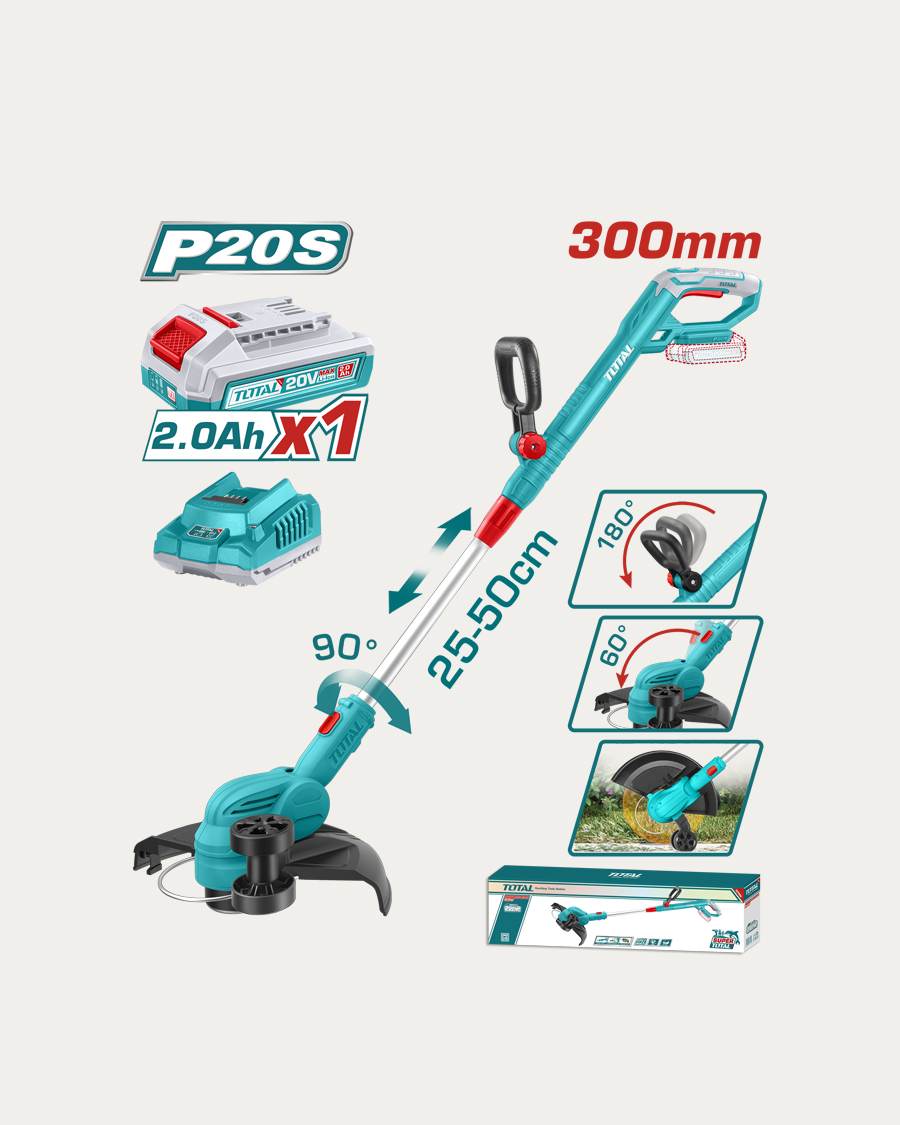 Total aku trimer za travu+baterija, punjač