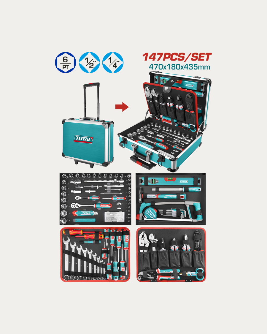 Total set ručnih alata u kovčegu 147-djelni