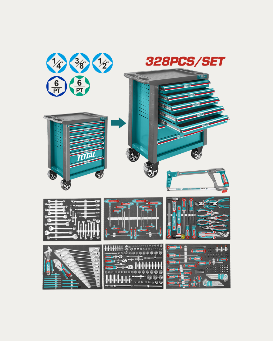 Total set ručnih alata sa kolicima 328-djelni