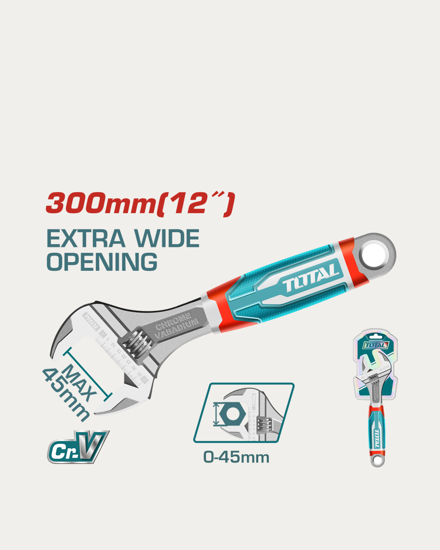Total podesivi viličasti ključ 300 mm