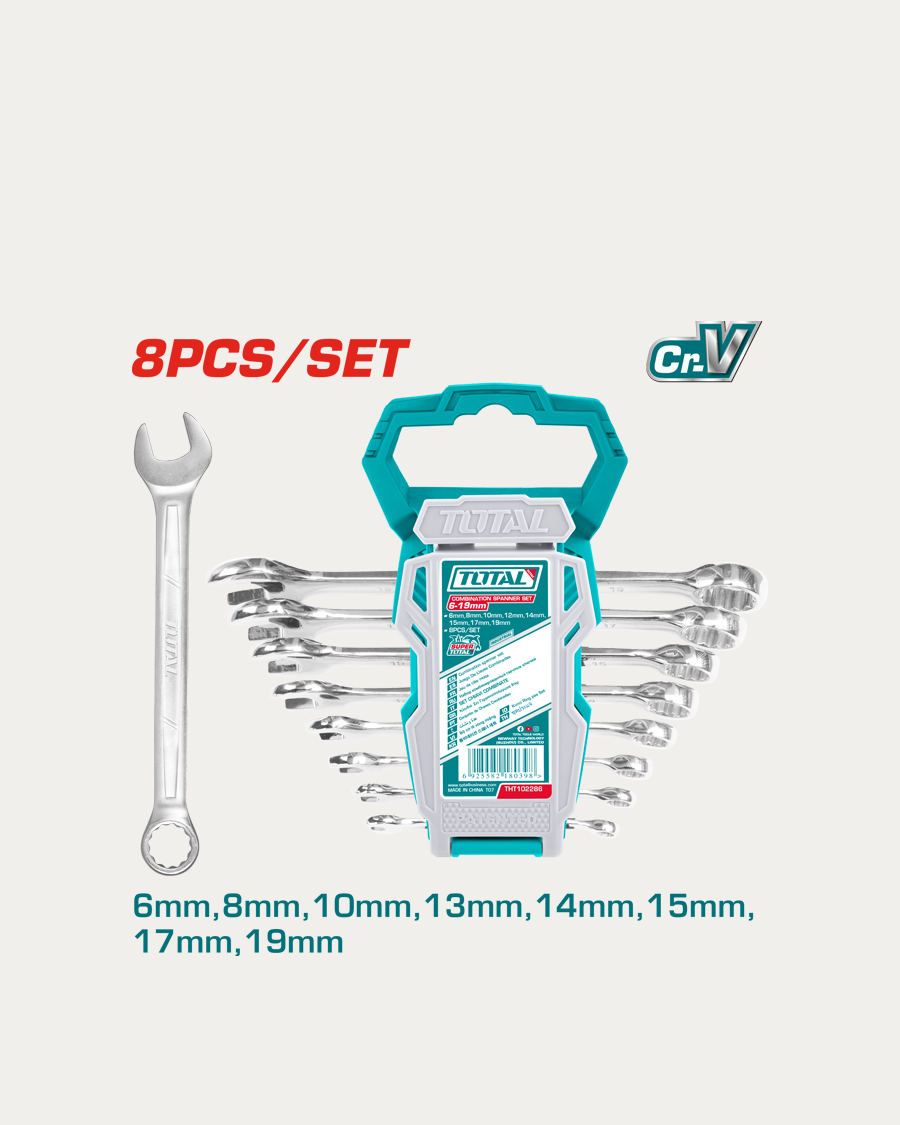 Total set okasto viličastih ključeva 8-djelni
