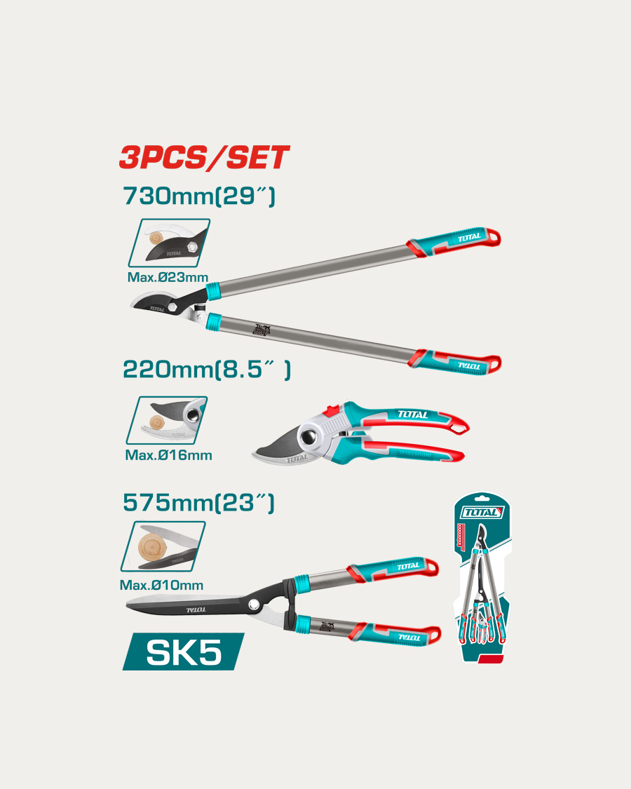 Total set vrtnih škara 3-djelni