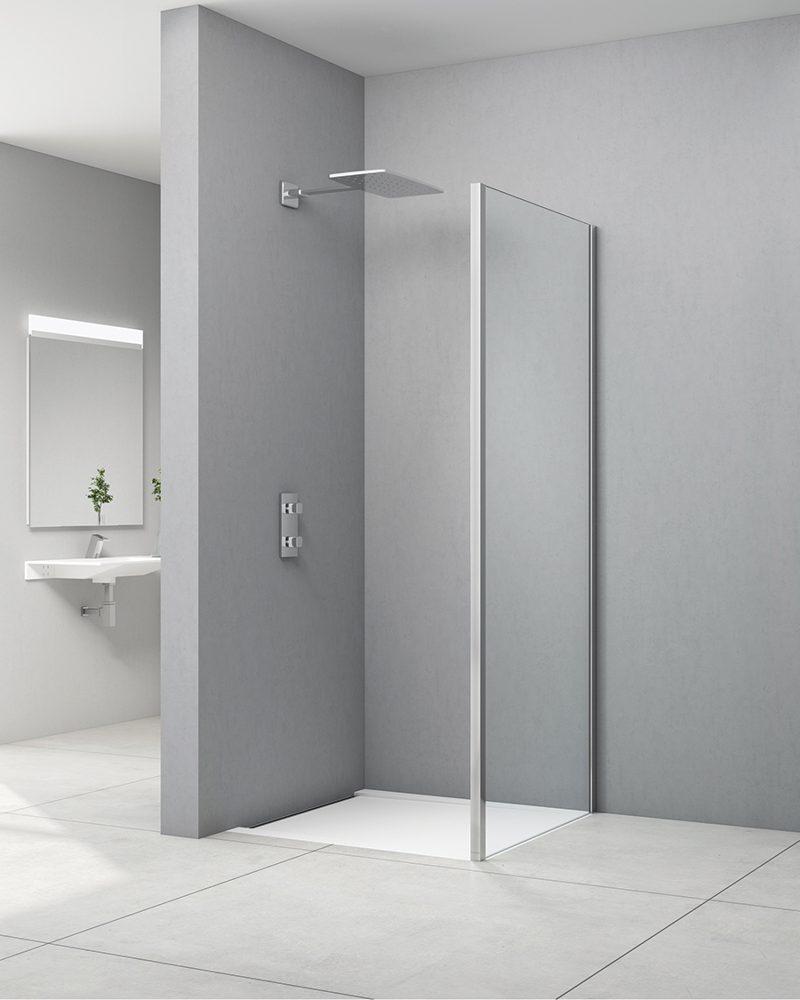 Idealaqua tuš stranica za vrata NDR, 80 cm, krom\prozirno